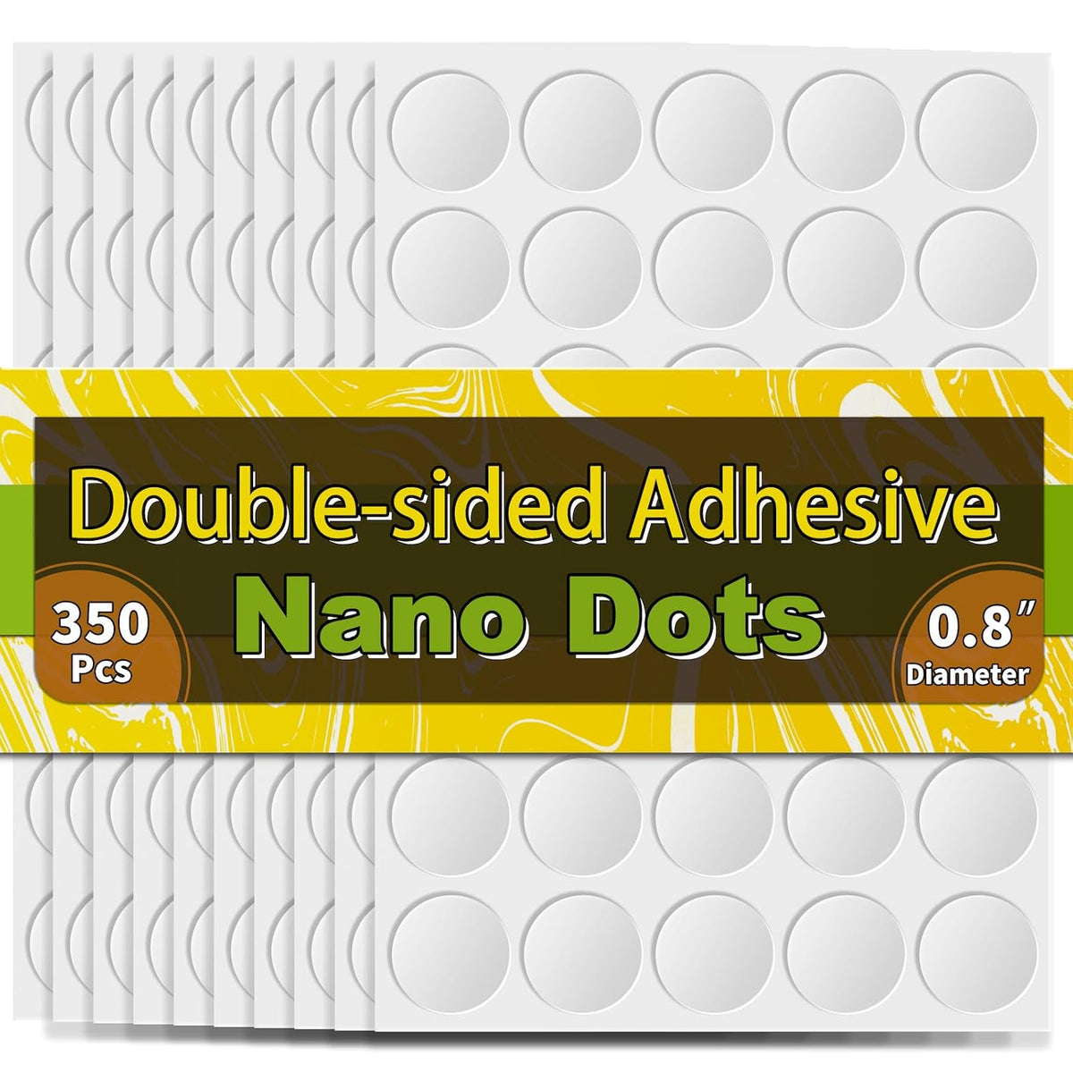 350Pcs Double Sided Adhesive Dots, 0.8" Clear Removable Sticky Adhesive Mounting Putty, Waterproof No Trace Dots