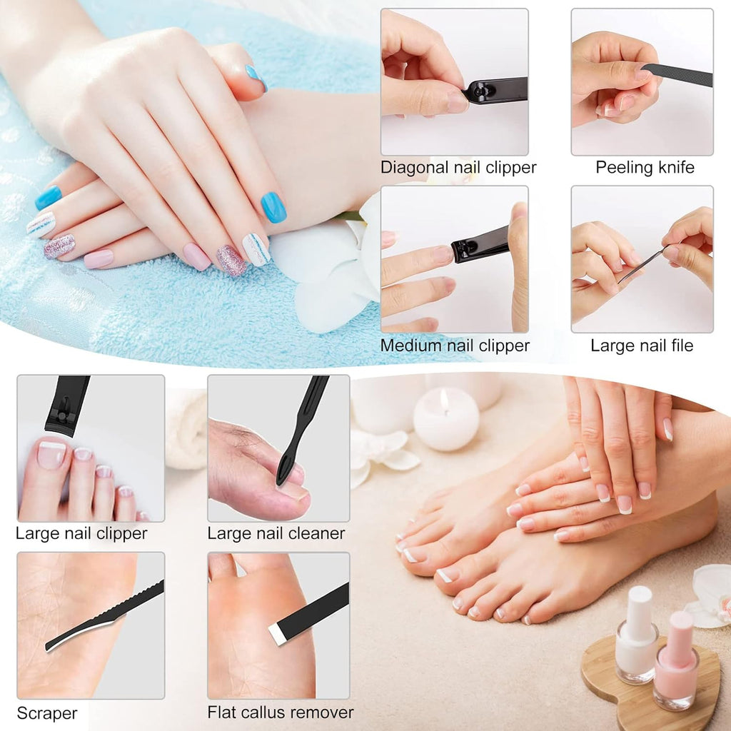 Nail Clippers Sets High Precisio Stainless Steel Nail Cutter Pedicure Kit Nail File Sharp Nail Scissors and Clipper