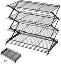 2/3/4-Tier Upgraded Collapsible Cooling Rack with Adjustable 3 Setting Design Stackable Roasting Cooking Drying Wire