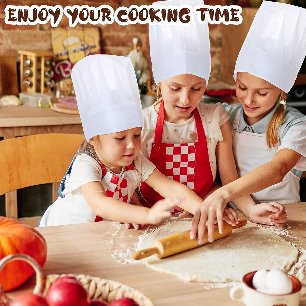 150 Pack Kids Chef Hat Bulk Non-woven