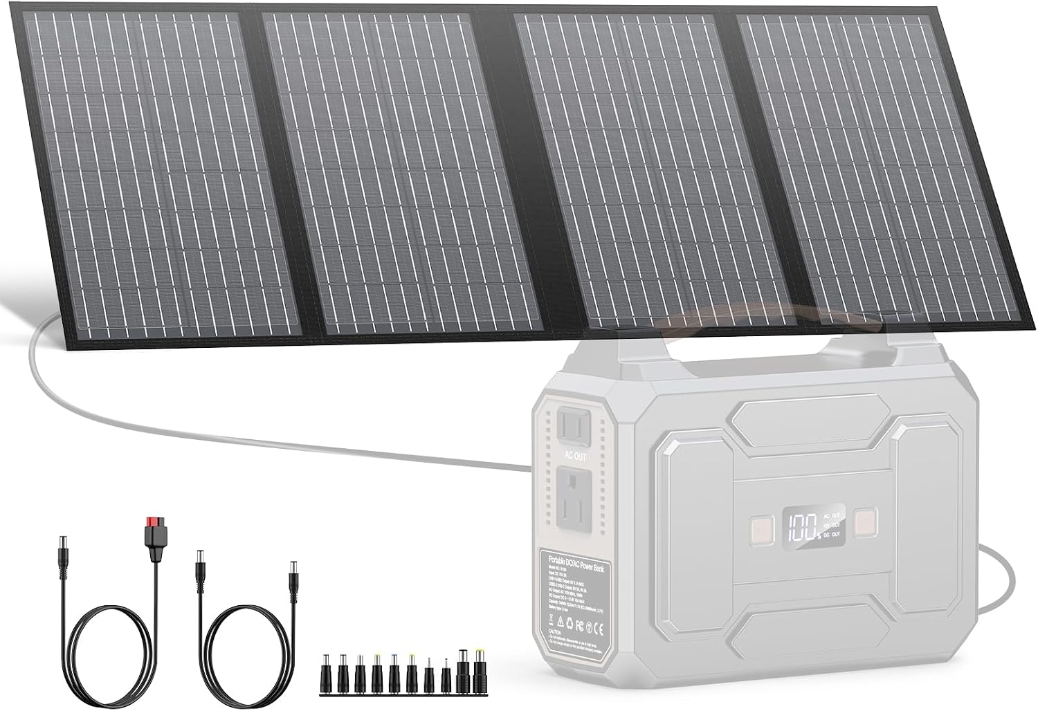 60W Portable Solar Panels, Foldable Solar Panel Charger for Power Station | Foldable Solar Panel High Efficiency with