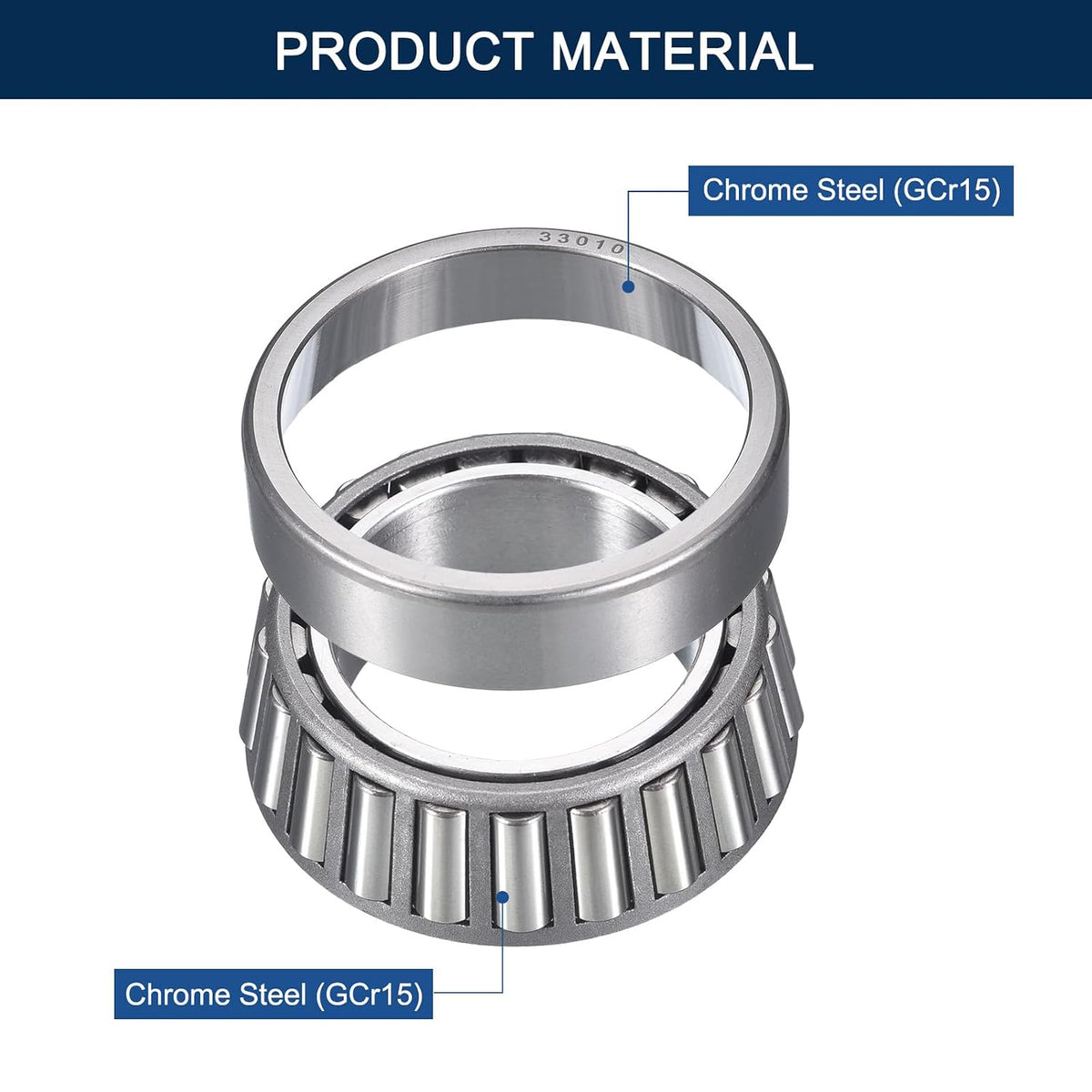 2 Pack 33010 Tapered Roller Bearing Cone and Cup Set