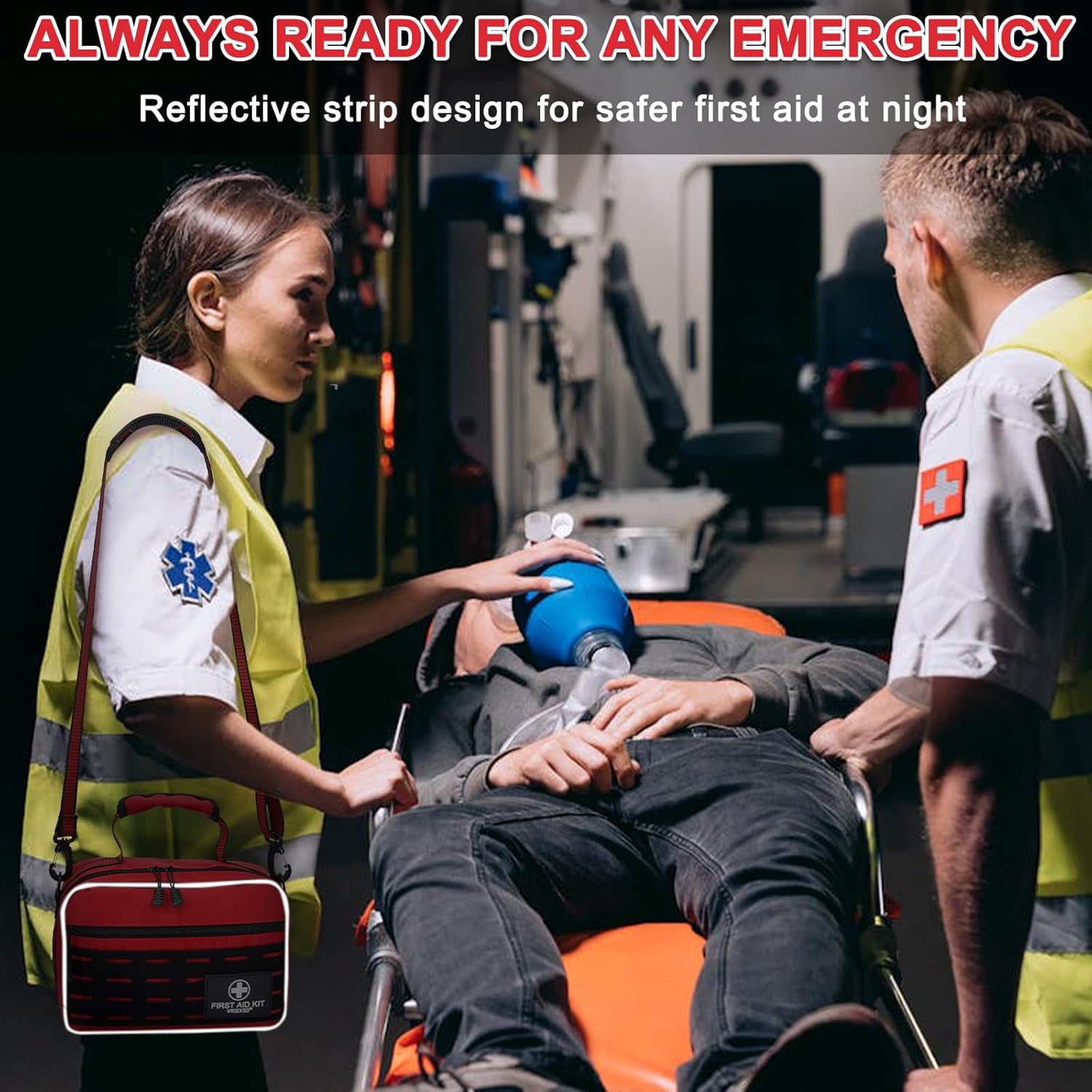 Premium 450 Piece Large First Aid Kit for Home, Travel, Camping, Car, Hiking & Outdoor Emergencies - Emergency