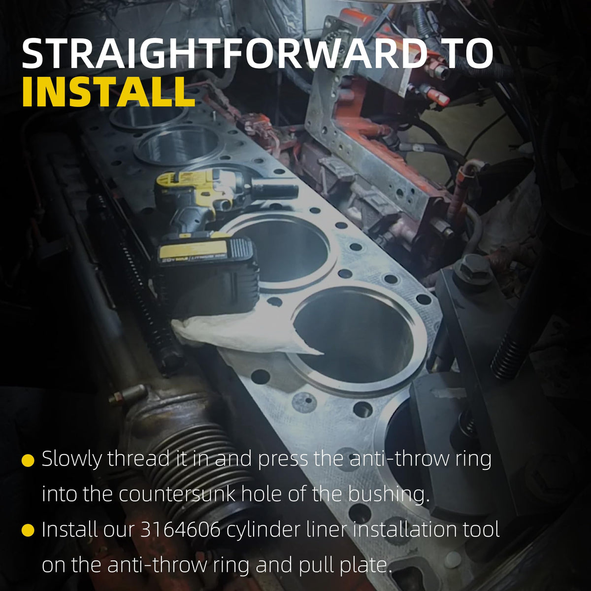 Dasbecan Cylinder Liner Press Install Tool Compatible with Cummins ISX X15