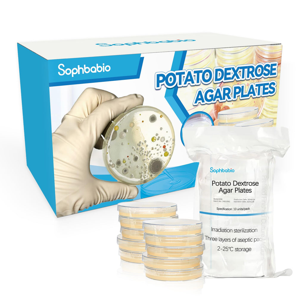 Potato Dextrose Agar(PDA) Plates for Mushroom Cultivation, Mold Detection 10 Pack, and Science Projects – Pre-Poured