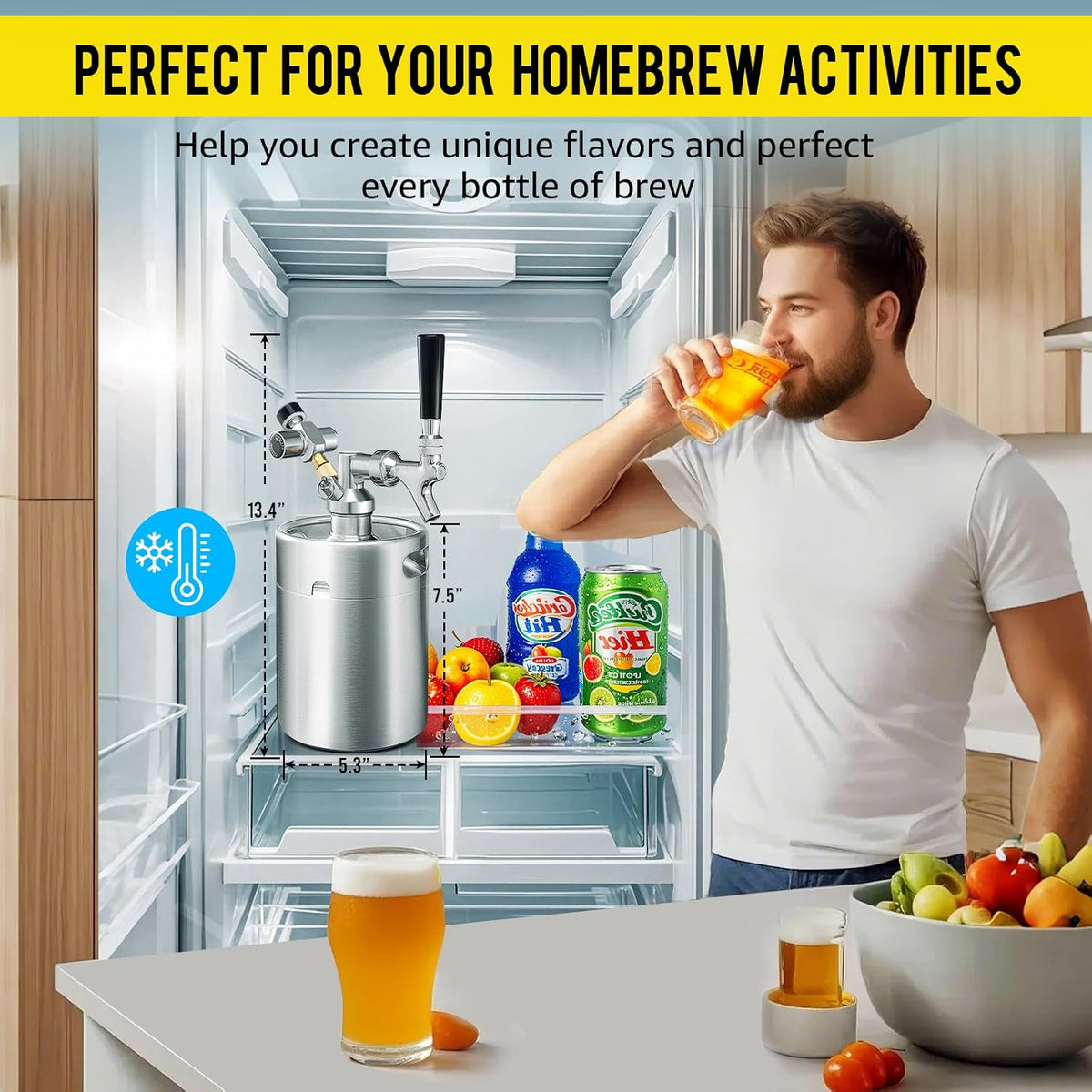 64oz Mini Keg Growler Portable Draft Beer Dispenser System