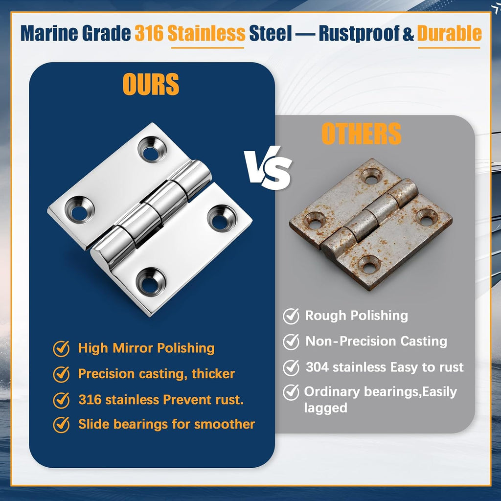 BBTO 6 Pack 316 Stainless Steel Hinges Marine Grade