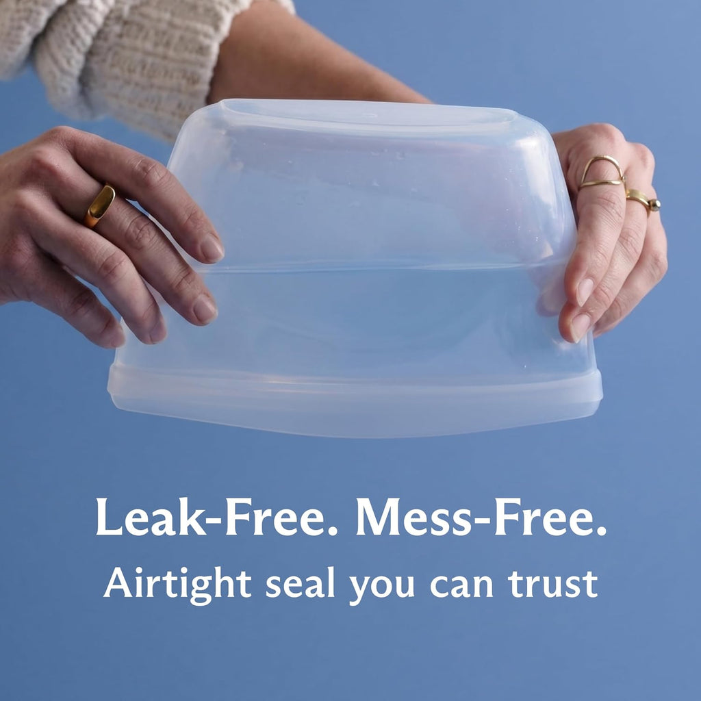 Premium Reusable Silicone Storage Bags, 4-Pack Starter Kit, Clear
