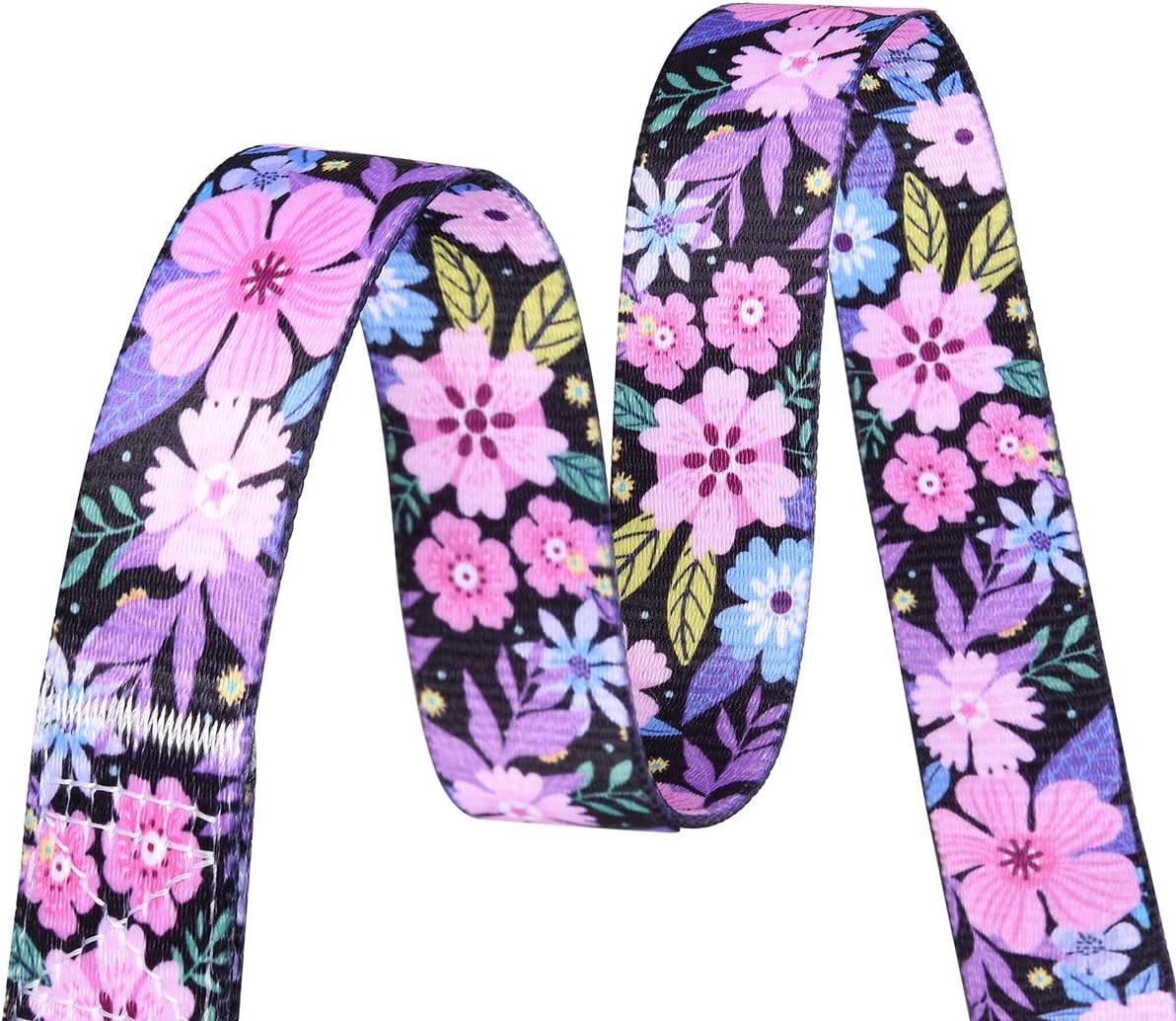 Dog Collar and Leash Set with Bohemia Floral Tribal Geometric Patterns - Soft Ethnic Style Collar Adjustable for