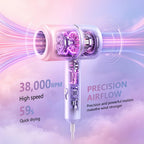 Foldable Ionic Hair Dryer with Diffuser, 1875W, Pink Blue
