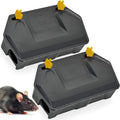 Rat Bait Station Outdoor with Key, Tamper-Resistant Rodent Bait Station, Weather-Resistant Outdoor Bait Box for