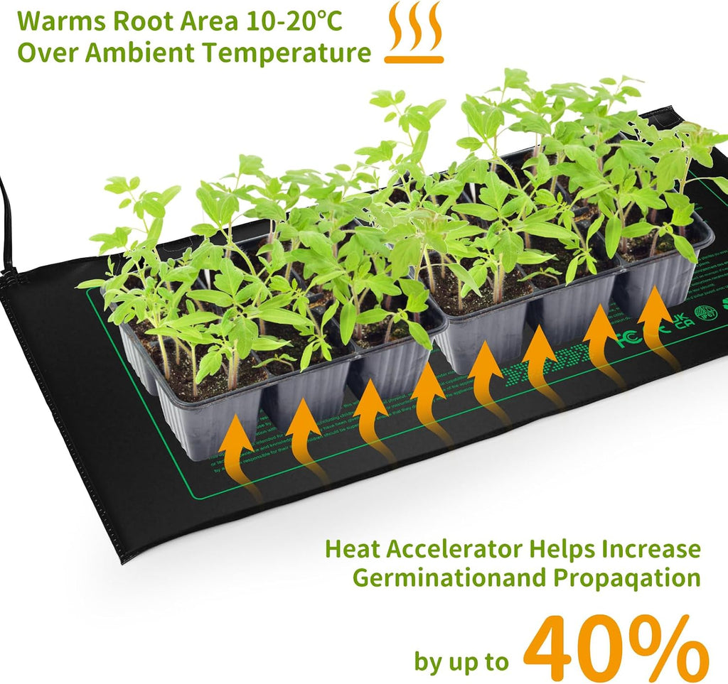 2 Pack Seedling Heat Mat, Durable Waterproof Seed Germination Heating Mat, Warm Hydroponic Plant Heating Pad