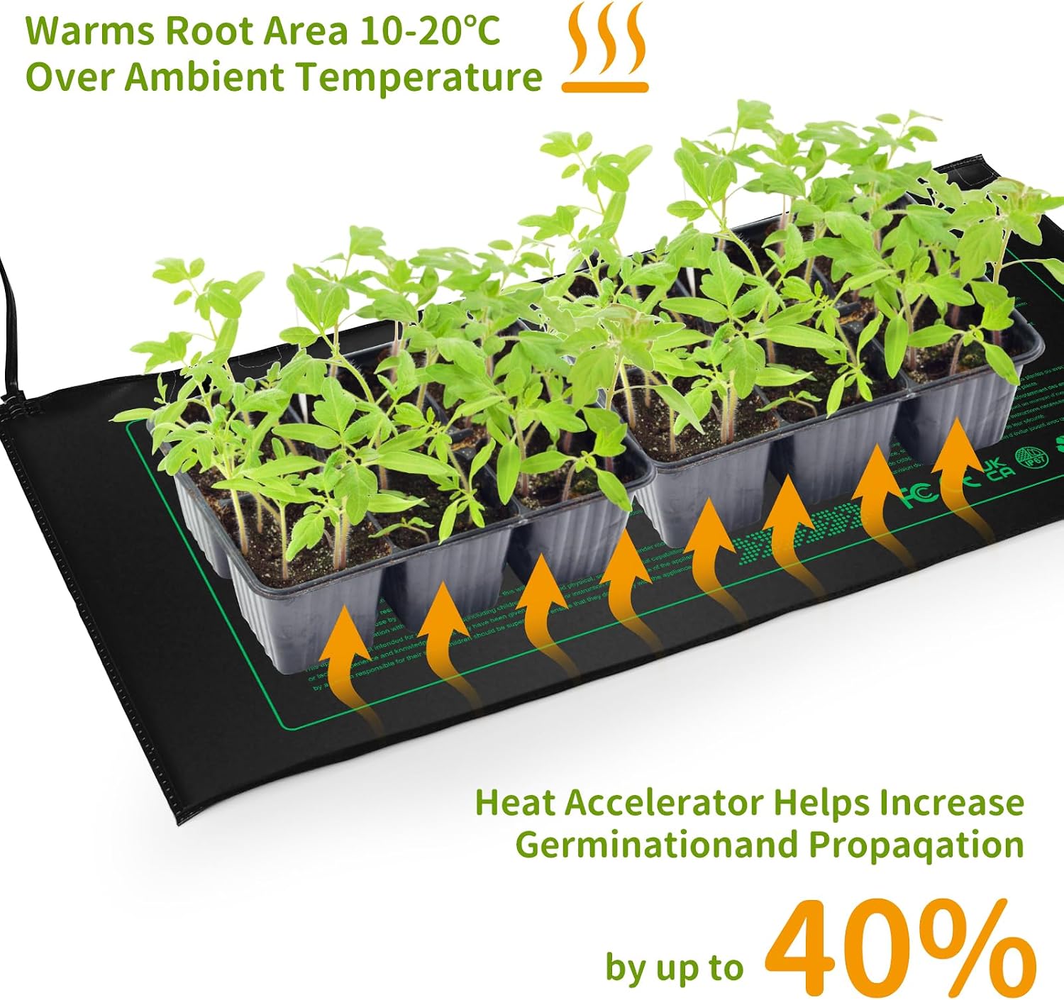 2 Pack Seedling Heat Mat, Durable Waterproof Seed Germination Heating Mat, Warm Hydroponic Plant Heating Pad