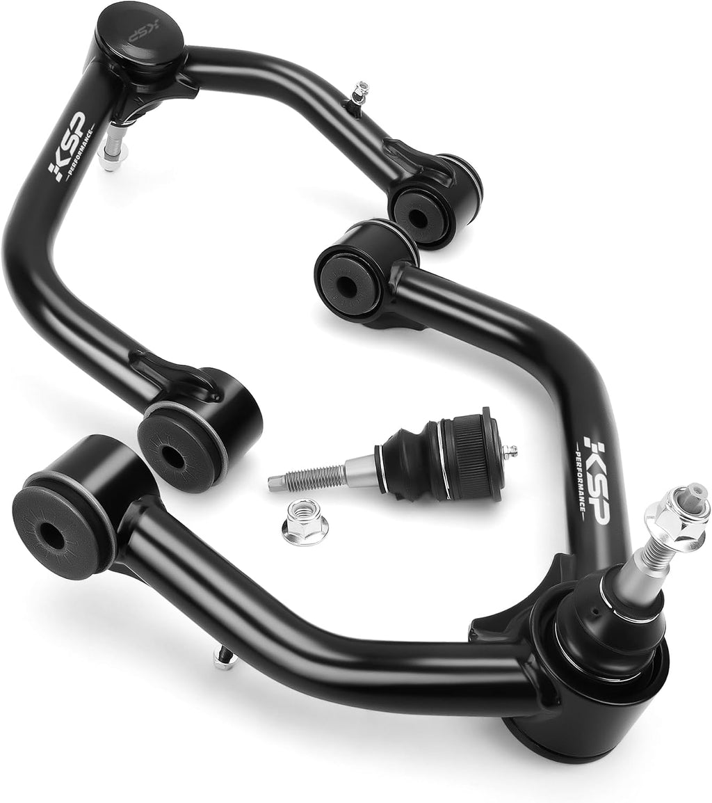 KSP Front Upper Control Arms for Chevy Silverado 1500 2019-2026, 2-4" Adjustable Front UCA in 3pcs Ball Joints for 2019+ GMC Sierra 1500 Truck, Aftermarket Lift Suspension Arms with Rubber Bushing