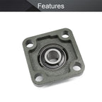 Heyiarbeit UCF203 Pillow Block Bearing Bore 17mm Square Flange Mounted Chrome Steel Bearings Pack of 2Pcs