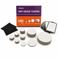 Dry Erase Tokens, 100 PCS RPG Circle Tokens and TCG Proxy Cards Set