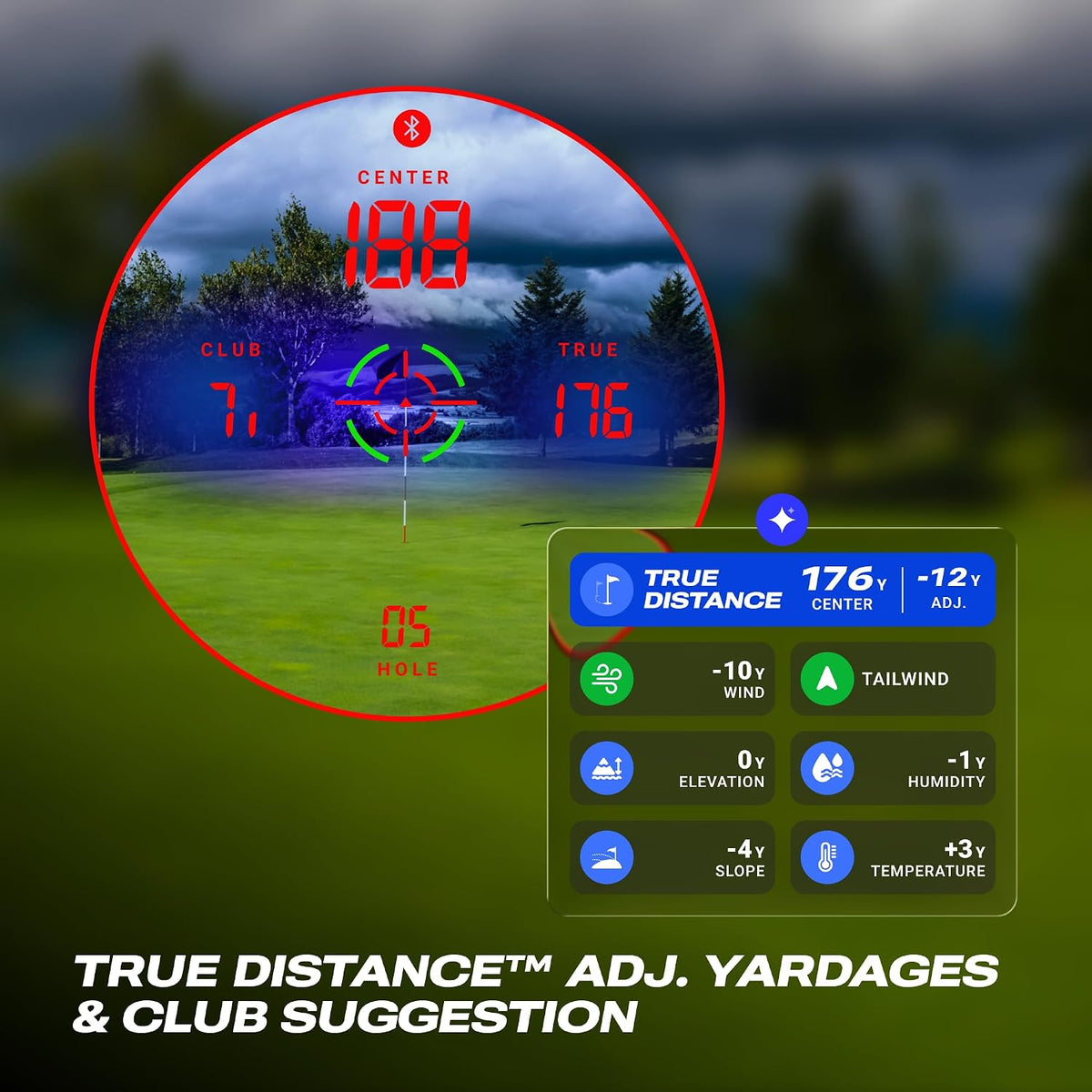 Captain Pro Golf Rangefinder with Slope & GPS Distances – 1200 Yard Laser Range Finder, OLED Display, Shot Tracking