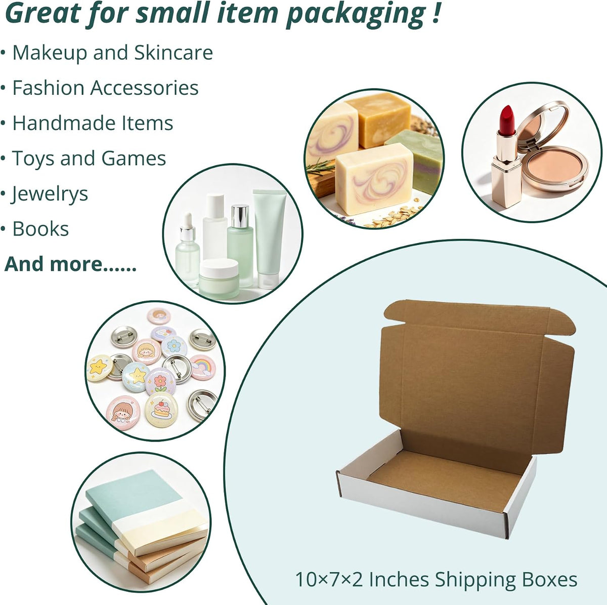 10 x7 x2 inches Shipping Boxes, 28 Pack White Cardboard Corrugated Mailers