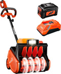 56V Cordless Snow Shovel, 14.3" Electric Snow Blower, 2000W Brushless Battery Snow Shovel, 26FT Throw Distance Snow