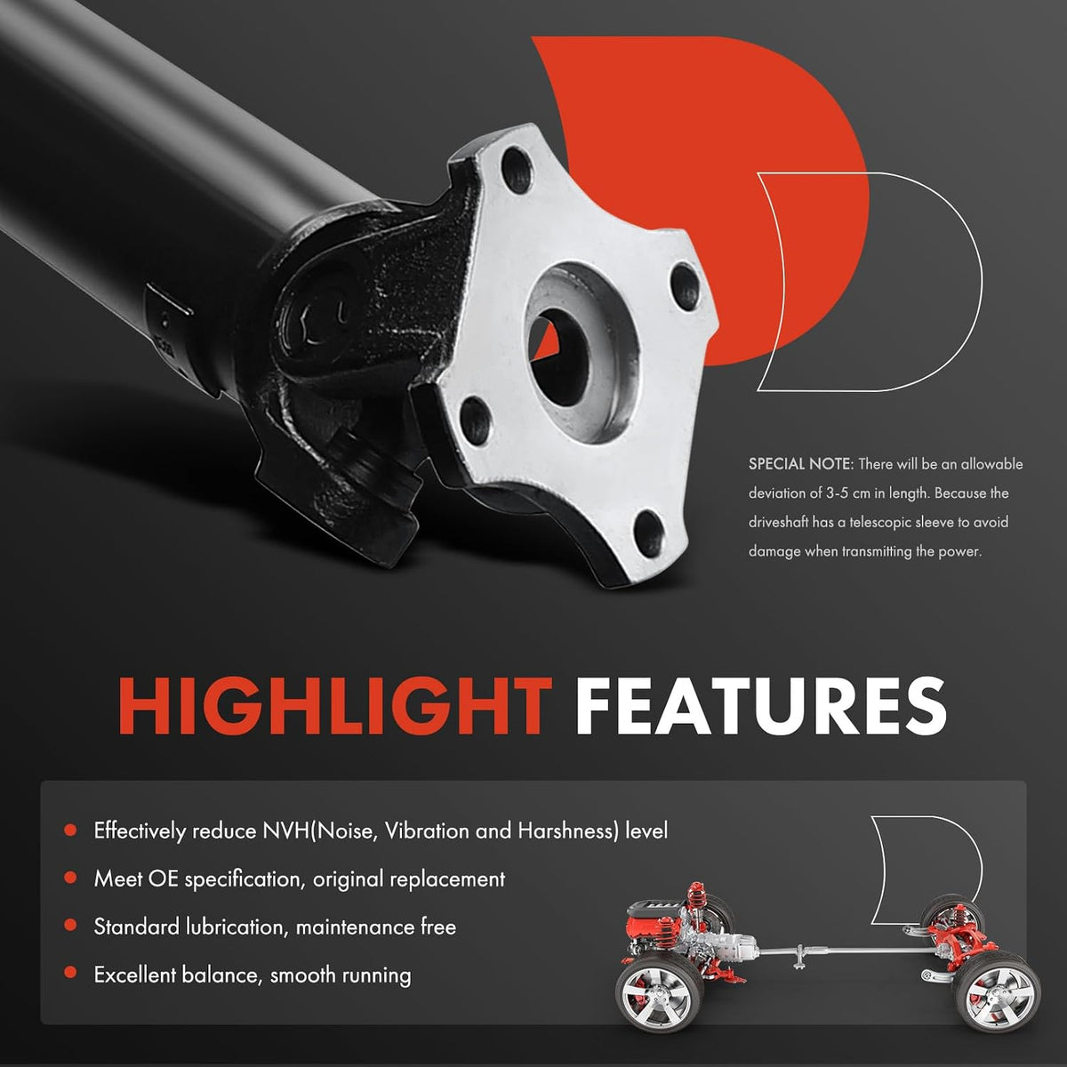 A-Premium Rear Drive Shaft Driveshaft Assembly Compatible with Ford