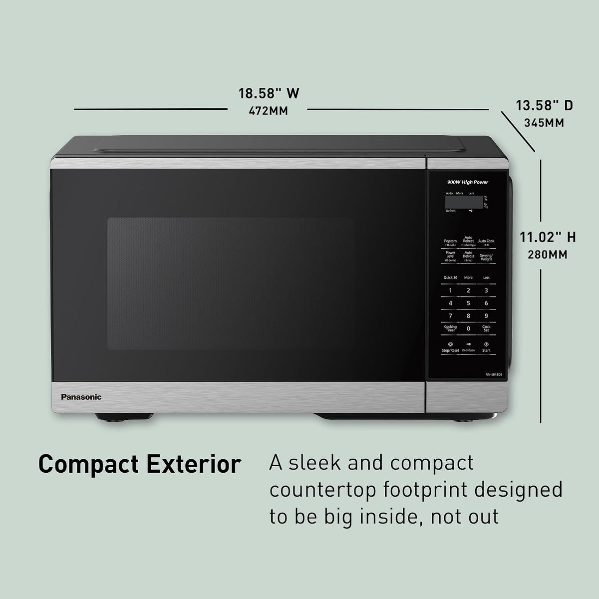 Countertop Microwave Oven, 900W, 0.9 Cu. Ft., Sensor Cook and Reheat, 10 Power Levels, Auto Defrost, Keep Warm, Child