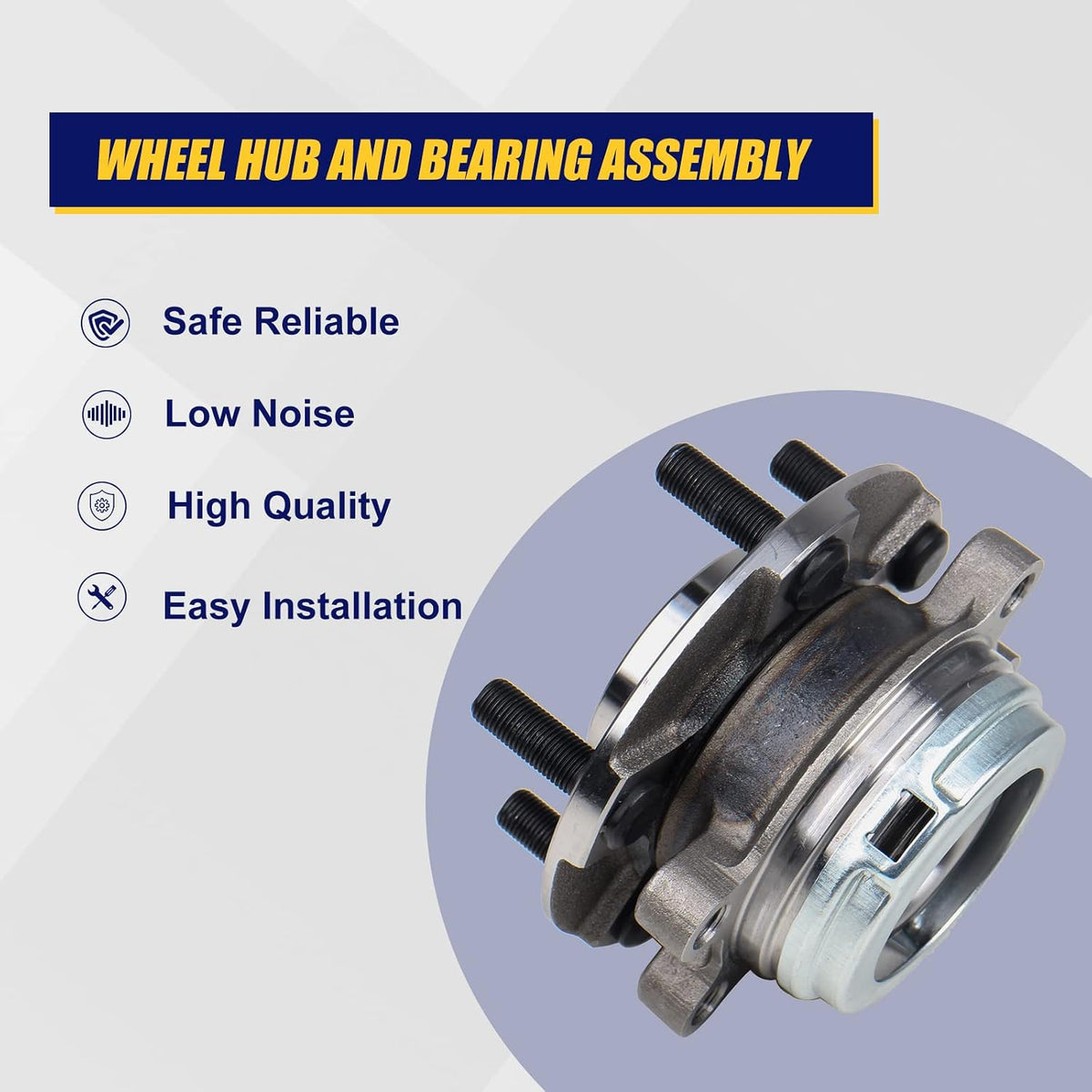 KUSATEC 513296 2 Pack Front Wheel Hub and Bearing Assembly