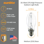 03600-SU LU35/MED High Pressure Sodium Light Bulb, 35 Watts, ED17/MED, Medium Base (E26), ANSI Code S76, 2250 Lumen