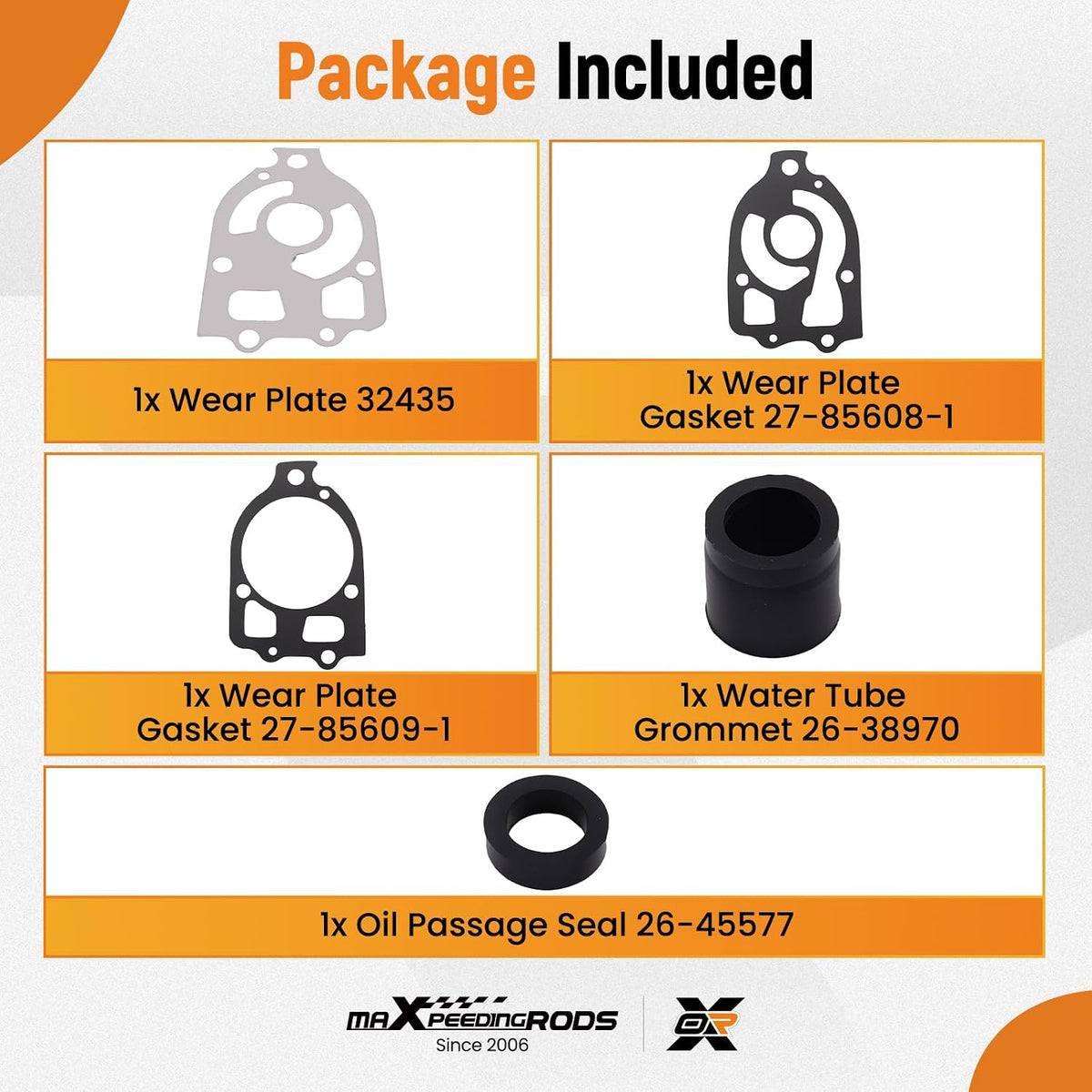 maXpeedingrods Outboard Water Pump Impeller Repair Kit for Mercury Outboard
