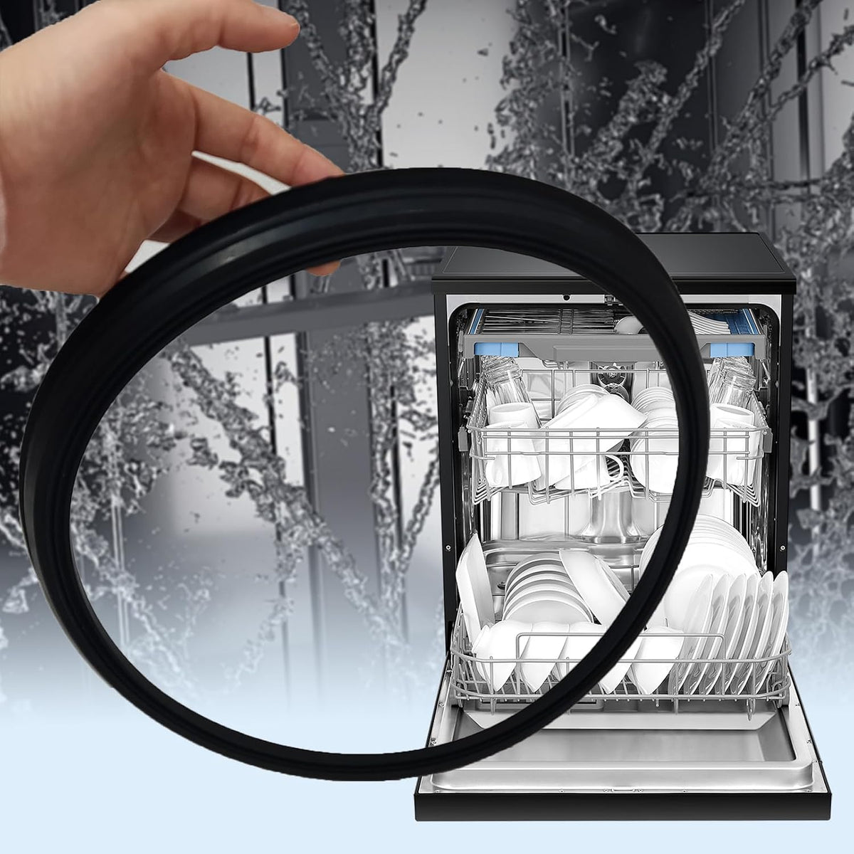 DD62-00050A Dishwasher Sump Gasket Replacement for Samsung – Black Rubber Seal Ring, OEM Fit for Samsung Dishwasher DW80R5060US,DW80J3020US,DMT800RHS Series