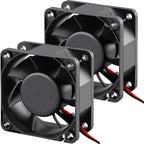 GDSTIME 60mm x 60mm x 25mm 12V 2Pin Dual Ball Brushless DC Cooling Fan 2Pcs