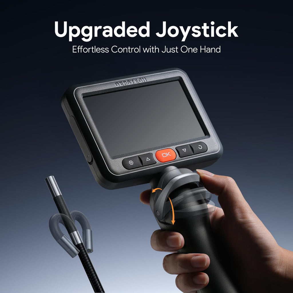 DEPSTECH 5" IPS Screen Articulating Borescope, Endoscope Camera with Light