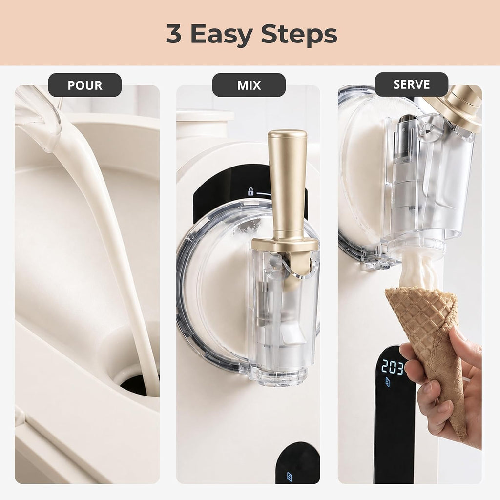 7-in-1 Soft Serve Ice Cream Slushy Machine, 1.6 Qt, Compressor