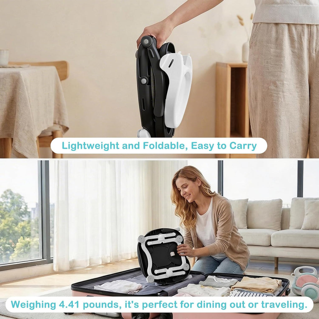 Baby Booster Seat for Dining Table with Removable Tray & Cushion, 3in1 Portable Toddler Booster Seat, 4 Height