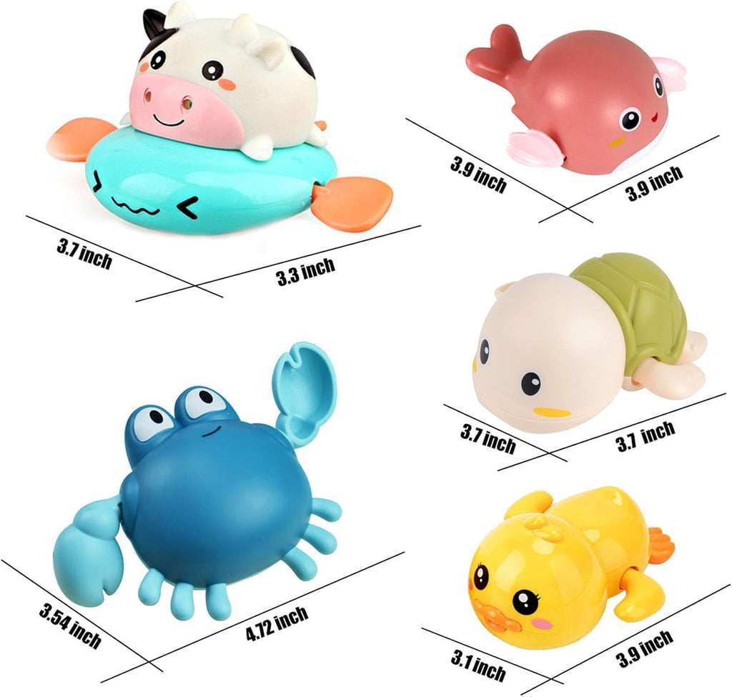 Bath Toy,Cute Animal Clockwork Bathtub Swimming Pool Toy,Baby Bath Toys for Toddlers 1-3, Boys & Girls Water Bath Toy