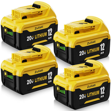 DCB206 12.0Ah Replacement for Dawalt 20V Max Batteries(4 Pieces)