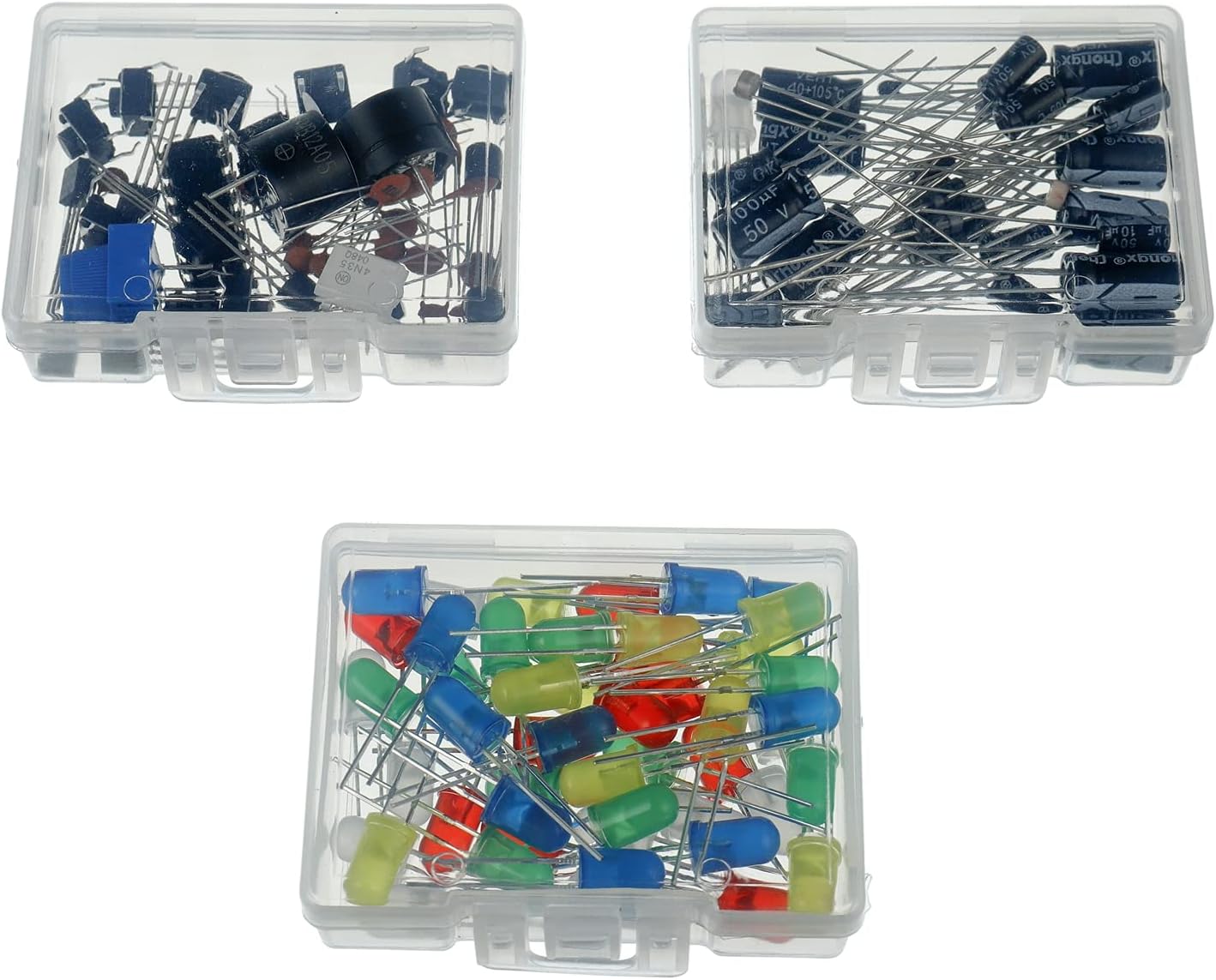 37 Values 480 Pcs Electronics Component Fun Kit with Power Supply Module, Jumper Wire,Precision Potentiometer,830