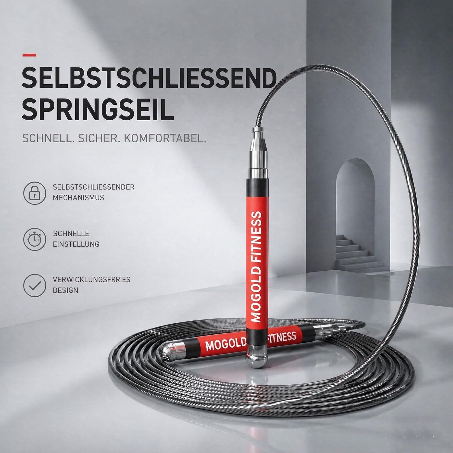2-in-1 Speed Rope: 2mm for Boxing/MMA & 3mm for CrossFit - Tool-Free Adjustable Cable System with Dual Bearings