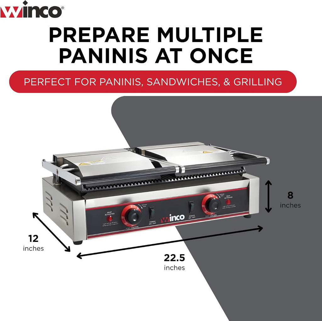 9" Double Commercial-Grade Panini Grill Press