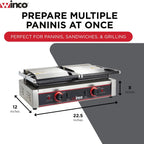 9" Double Commercial-Grade Panini Grill Press