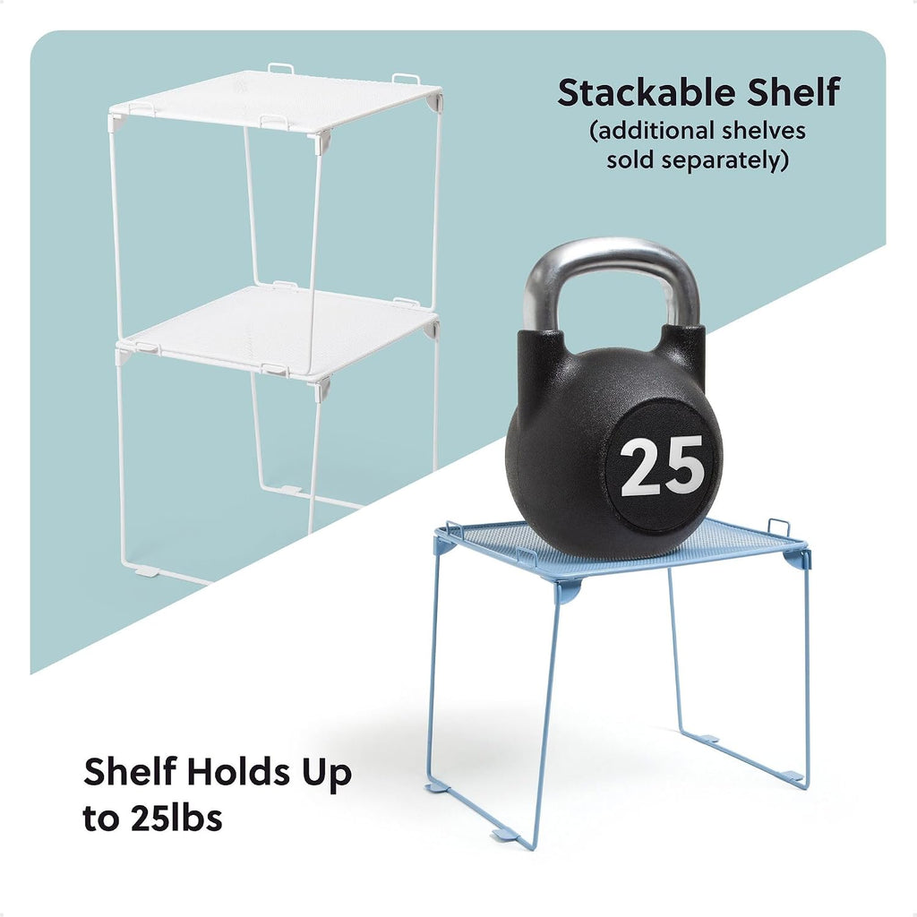 Magnetic Locker Organizer and Accessories Kit With Stackable Locker Shelf, Back to School Essentials, Saccharine