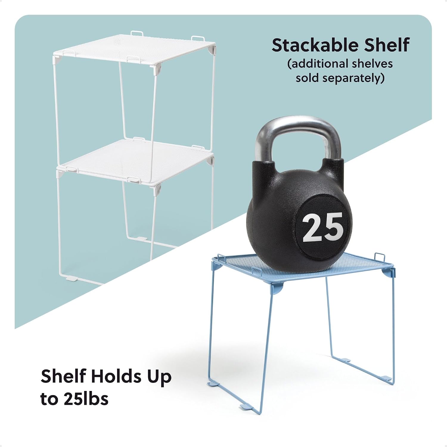 Magnetic Locker Organizer and Accessories Kit With Stackable Locker Shelf, Back to School Essentials, Saccharine