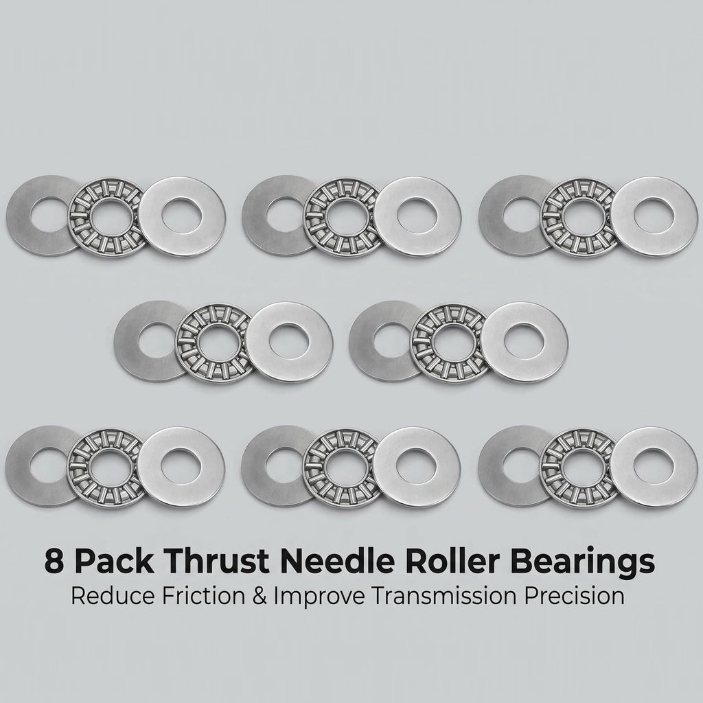 KASHUNUO Flat Thrust Needle Bearing: 8 Sets AXK1024 for Limited Axial Space