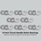 KASHUNUO Flat Thrust Needle Bearing: 8 Sets AXK1024 for Limited Axial Space