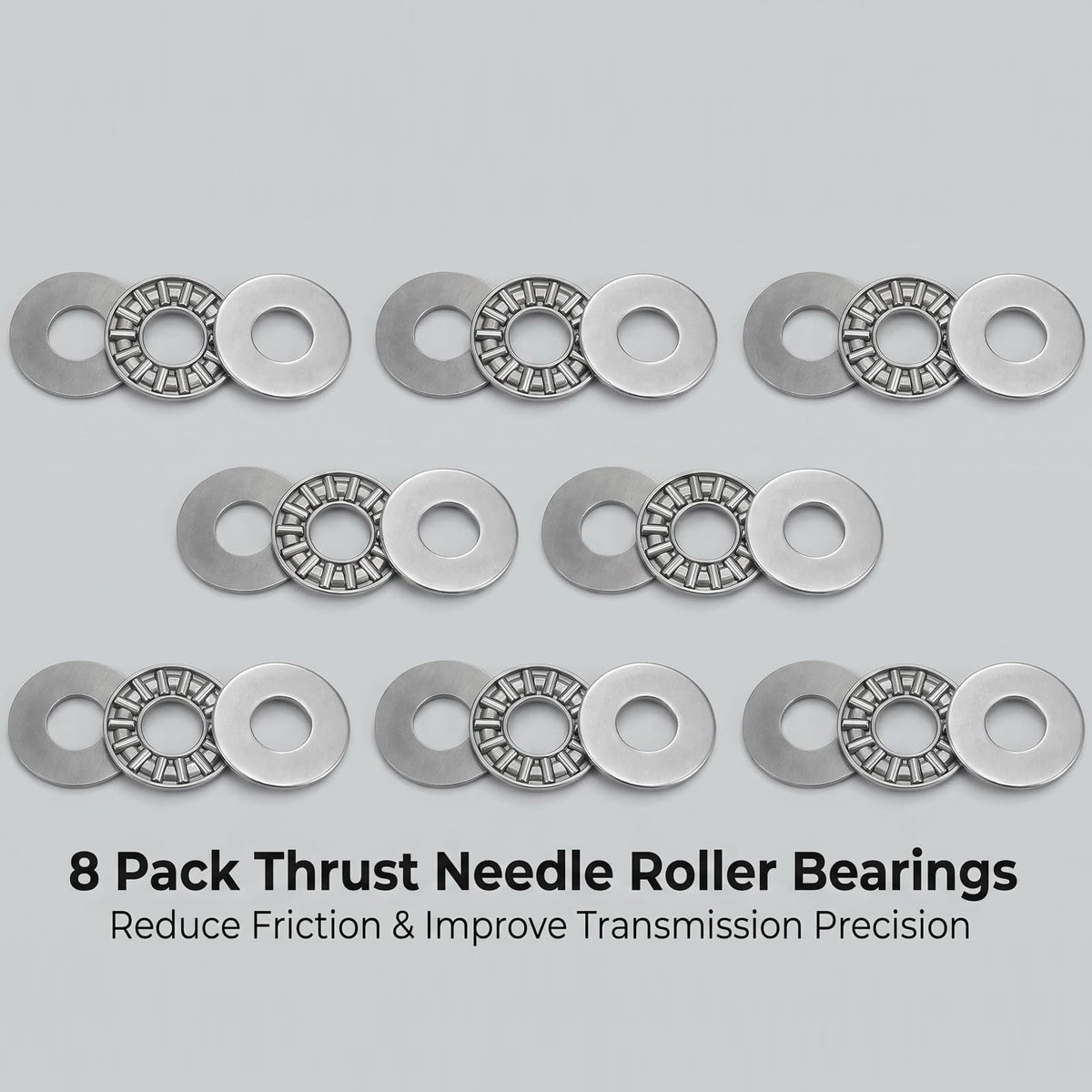 KASHUNUO Flat Thrust Needle Bearing: 8 Sets AXK1024 for Limited Axial Space