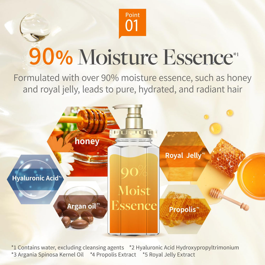 [Genuine Product] &honey Deep Moist Shampoo & Conditioner Set 440mL+450g/14.87.fl.Oz+15.69Oz (Sampoo and Conditioner