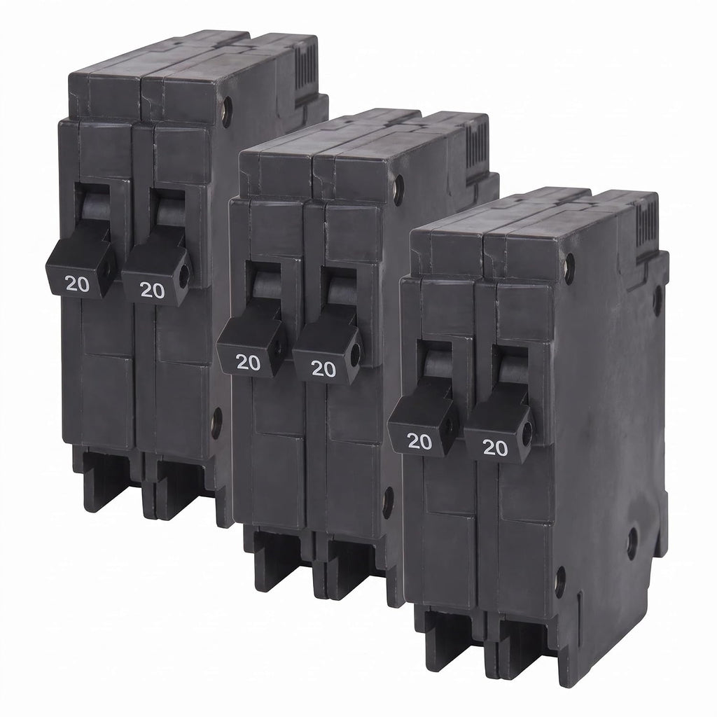 Siemens Q2020 Two 20-Amp Single Pole 120-Volt Circuit Breakers, for use only Where Type QT Breakers are Allowed (Pack of 3)