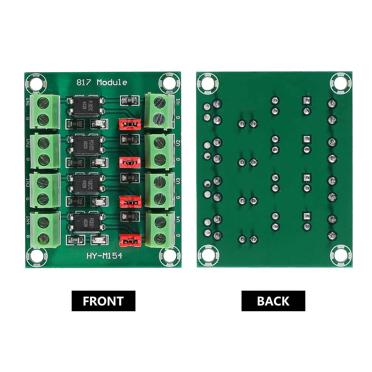 4pcs PC817 4 Channel Optocoupler Isolation Board Voltage Converter Adapter Module 3.6-30V Driver Photoelectric Isolated Module 817 Voltage Isolation Modules