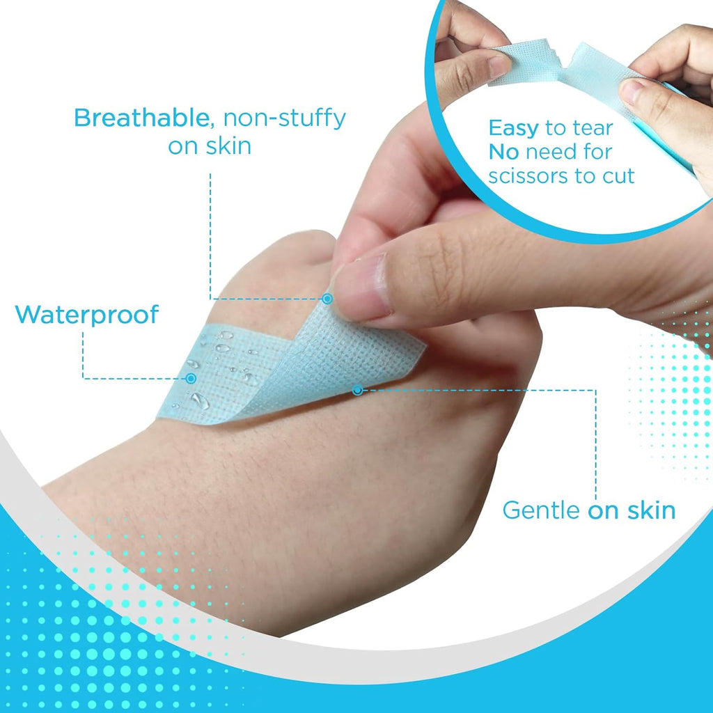 Silicone Medical Tape for Sensitive Skin 1" x 5yd 2 Rolls | Waterproof Surgical Tape for Secures Dressings and