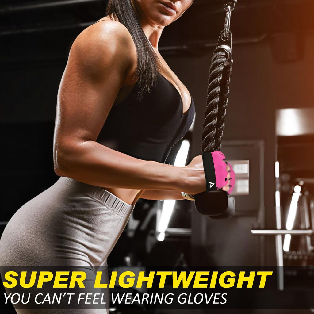 Workout Gloves for Men & Women, Minimal Short Partial Gym Gloves, Weight Lifting Gloves with Full Palm Protection