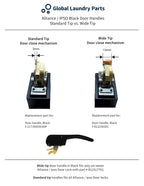 Black Wide Tip Door Handle Replacement for IPSO Washers